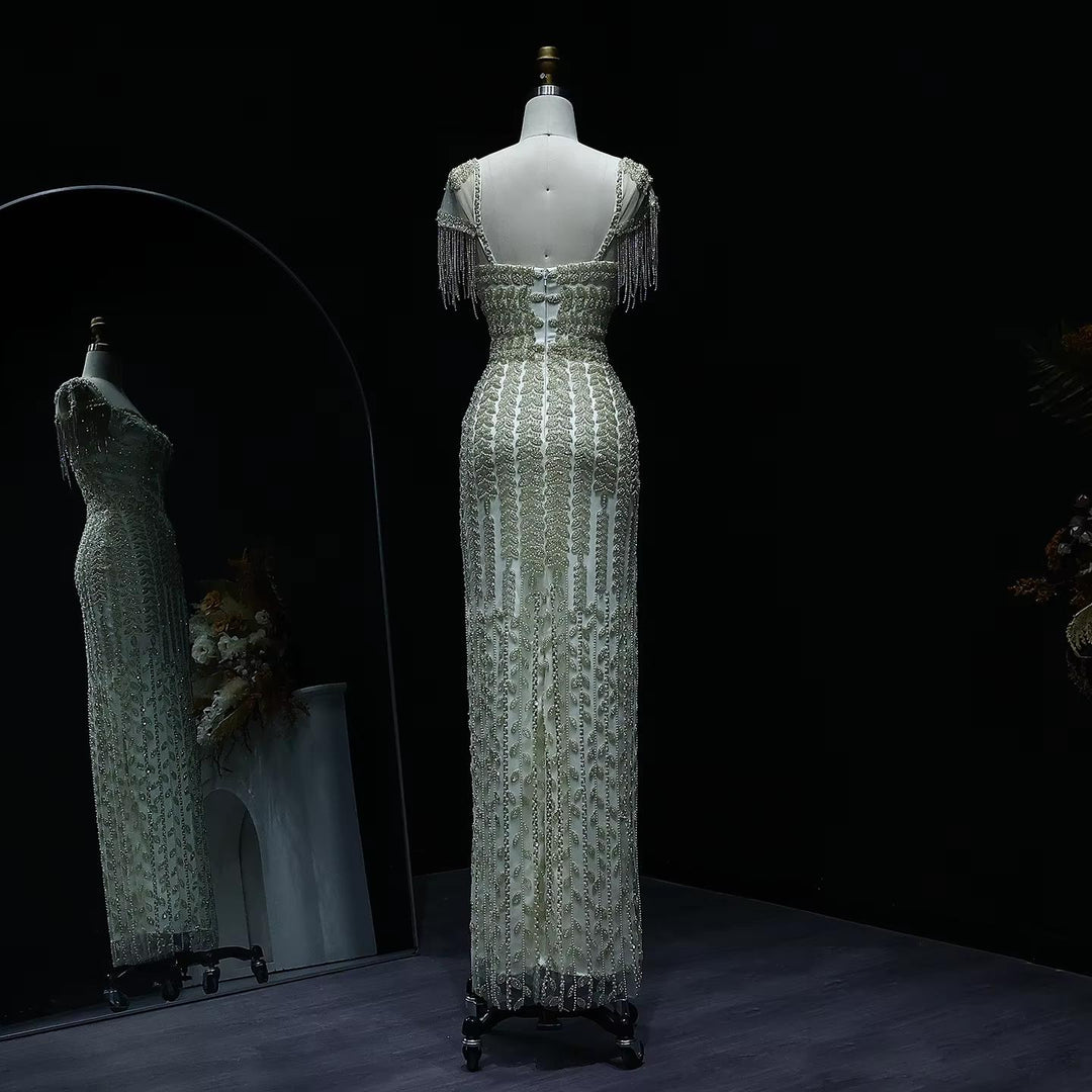 Luxury Pink Cream Evening Dress Formal Party Gowns SS712