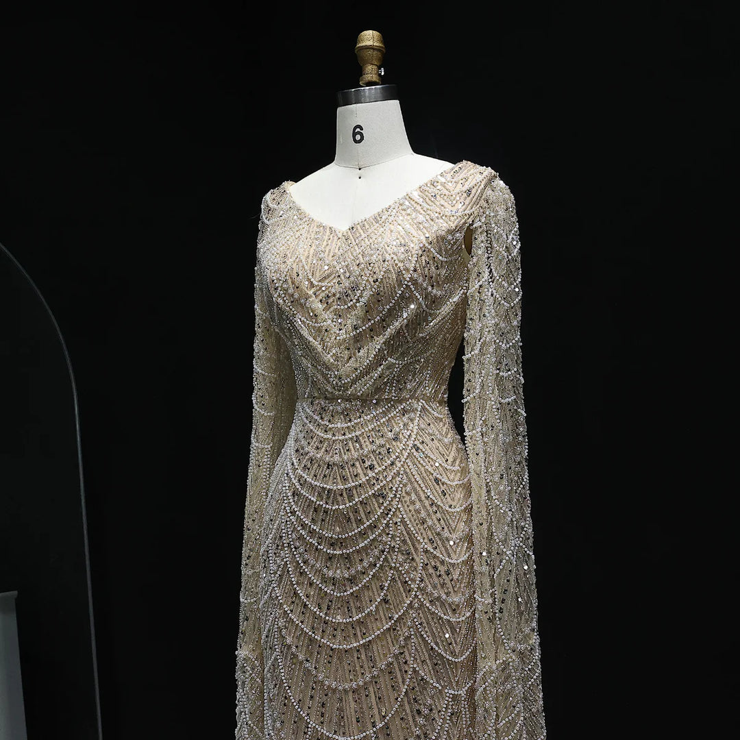 Luxury White Feather Evening Dress with Cape Sleeves SS683, Pink / 8