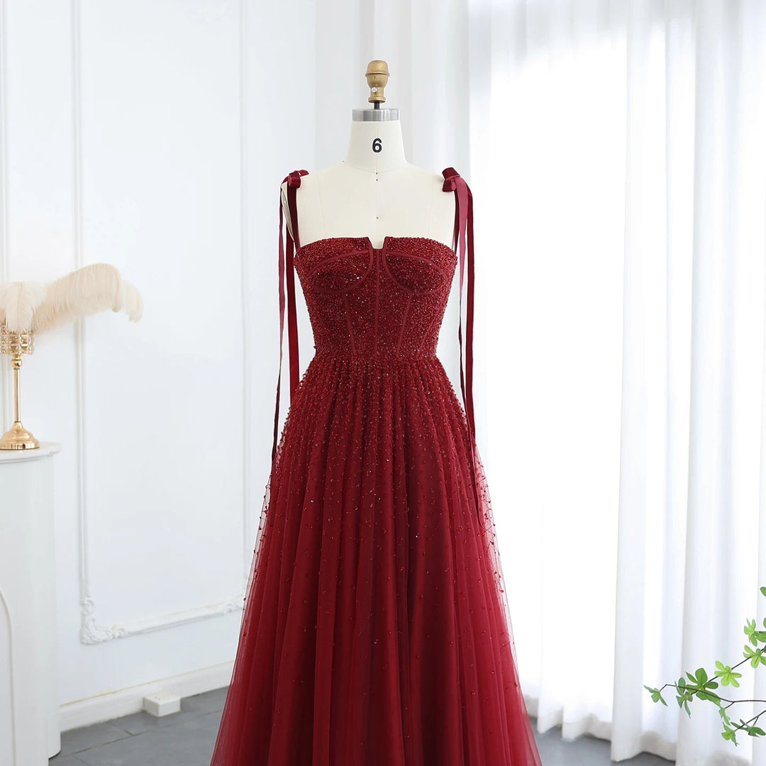 Luxury Wine Red Pink Dubai Evening Dresses SS263