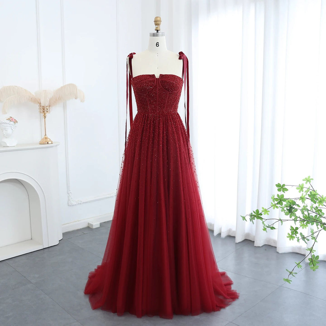 Luxury Wine Red Pink Dubai Evening Dresses SS263