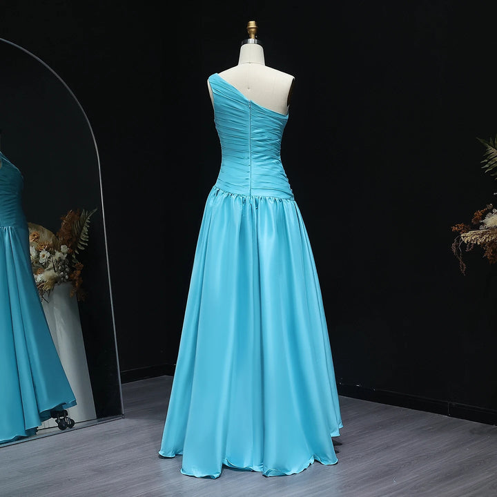 One Shoulder Arabic Evening Dress Overskirt Dubai Wedding SS231