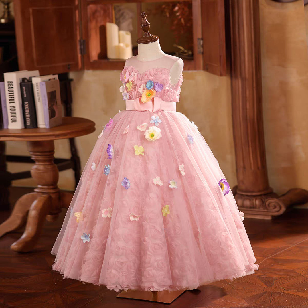Lovely Princess Flower Girl Birthday Pageant Gown D203