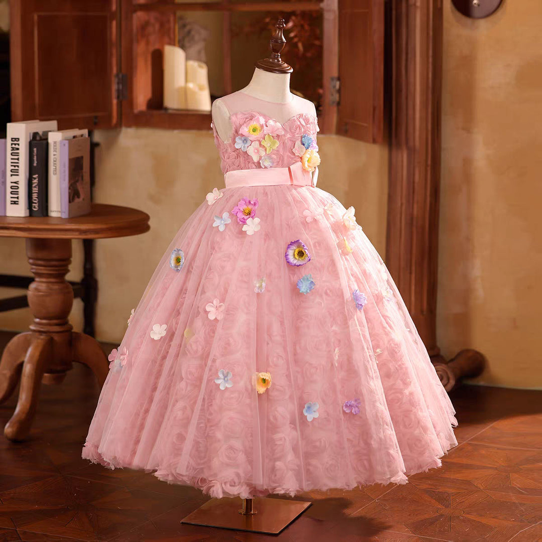 Lovely Princess Flower Girl Birthday Pageant Gown D203