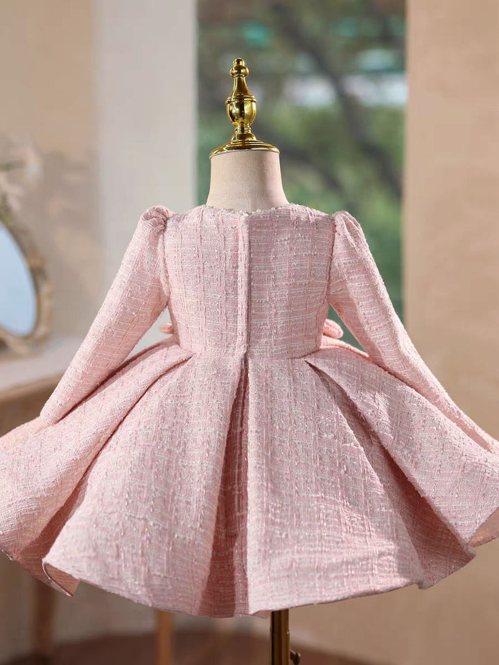 Pink Long Sleeve Princess Girl Dress for Birthday Party J718