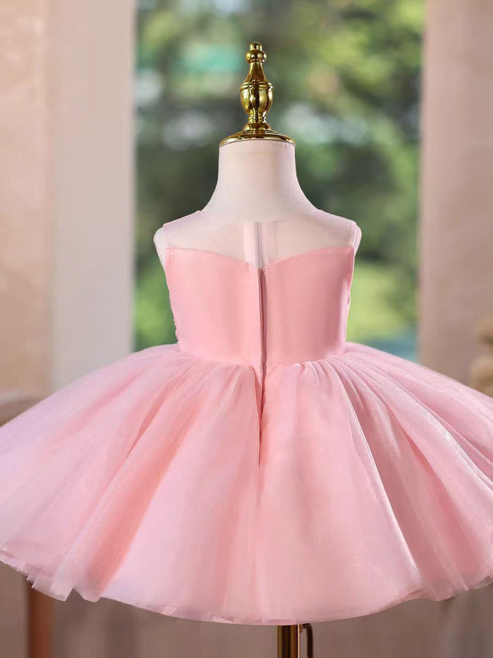Pink Princess Style Flower Girl Dress for Birthday Party D153