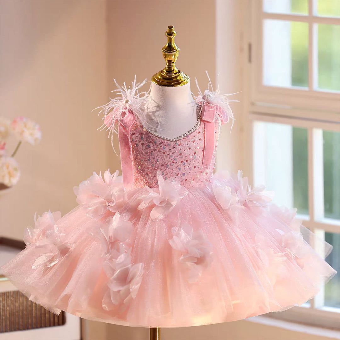 birthday feather dress Kylie Jenner Hot Pink Allover Feathers Short 22nd Birthday Dress