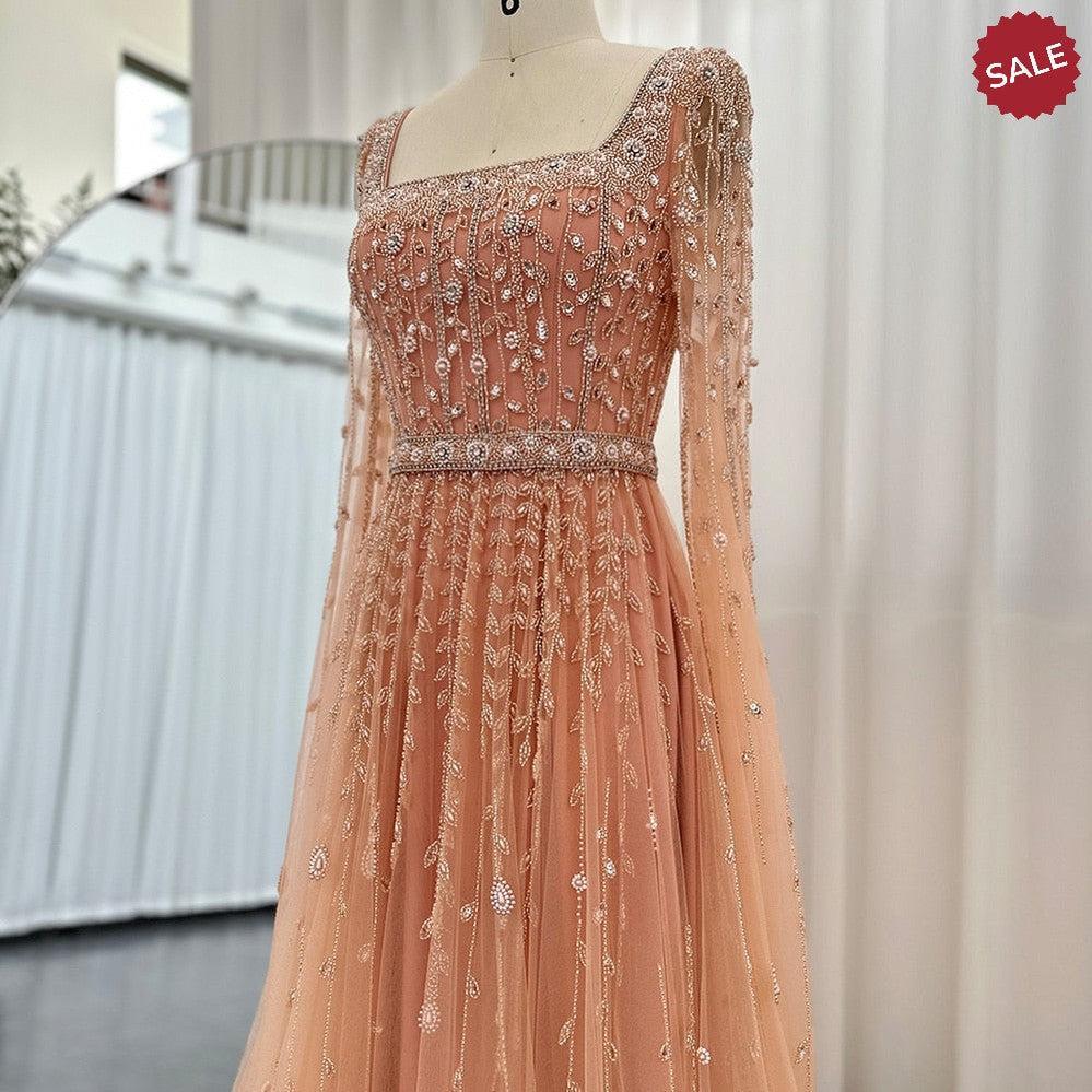 Pink Dubai Evening Dresses for Wedding Party SS494