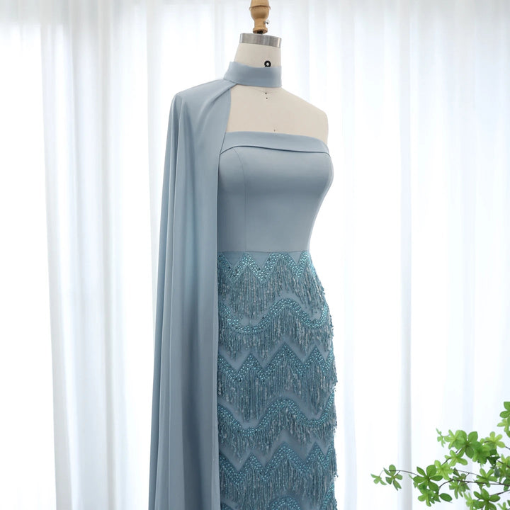Pink Tassel Evening Dress Strapless Women Wedding Party Gowns SS143