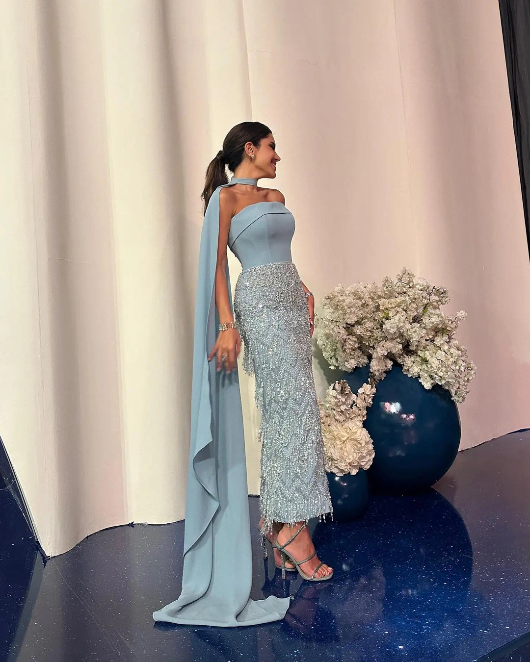 Pink Tassel Evening Dress Strapless Women Wedding Party Gowns SS143 Pink Tassel Evening Dress Strapless Women Wedding Party Gowns SS143