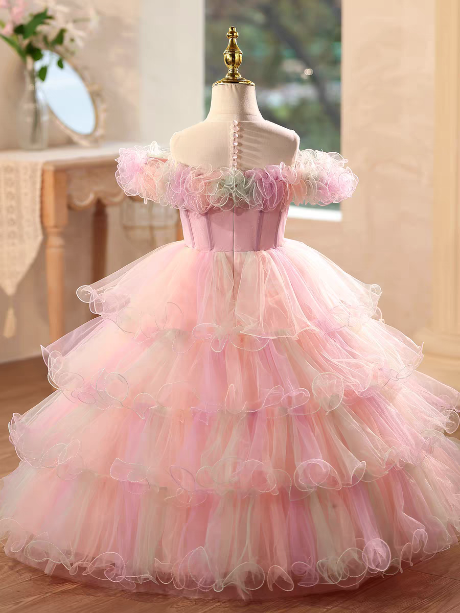 Charming Floral Beaded Princess Dress Birthday Pageant D200