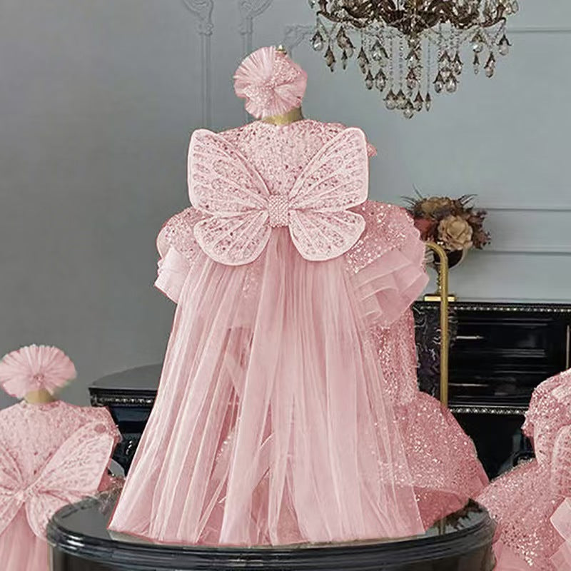 Luxury Princess Girl Gown Kids Birthday Wedding Party Dress J592