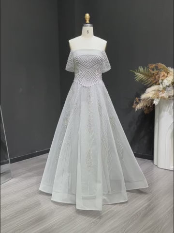 Elegant Pink Tulle Layers Evening Dress with Sparkle Beading SS324