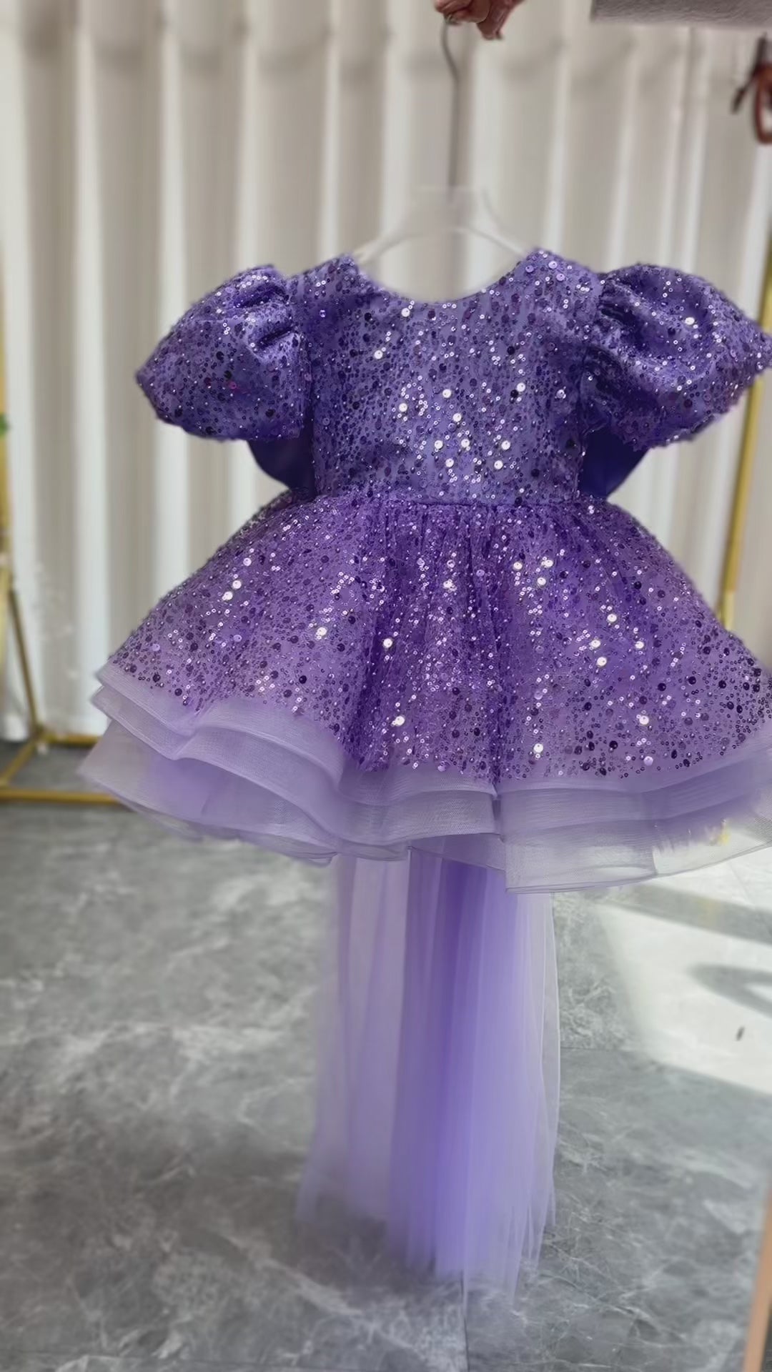 Luxury Princess Girl Gown Kids Birthday Wedding Party Dress J592