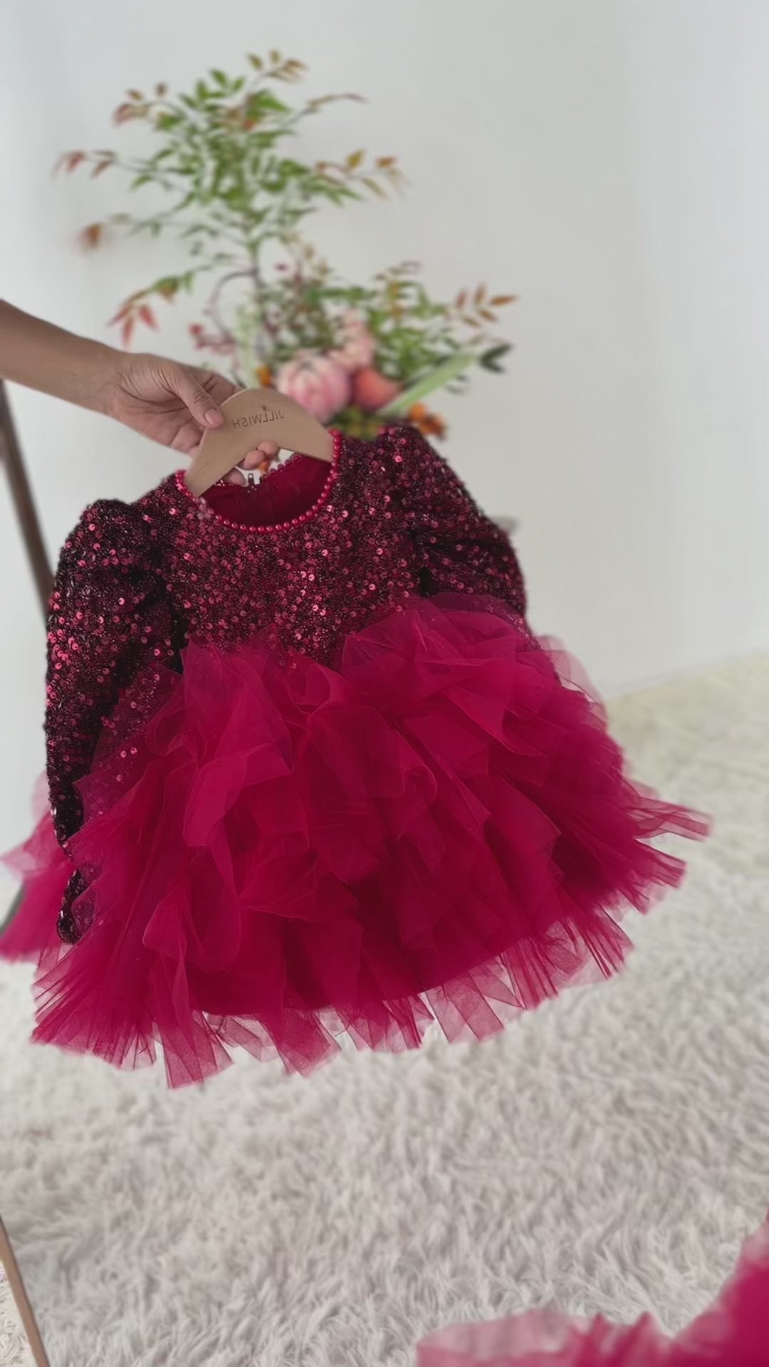 Festive Long Sleeve Princess Dress for Girls Christmas Birthday Party D204