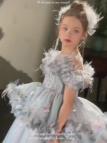 Enchanting Lilac Dream - Fluffy Baby Girl Gown main image 0