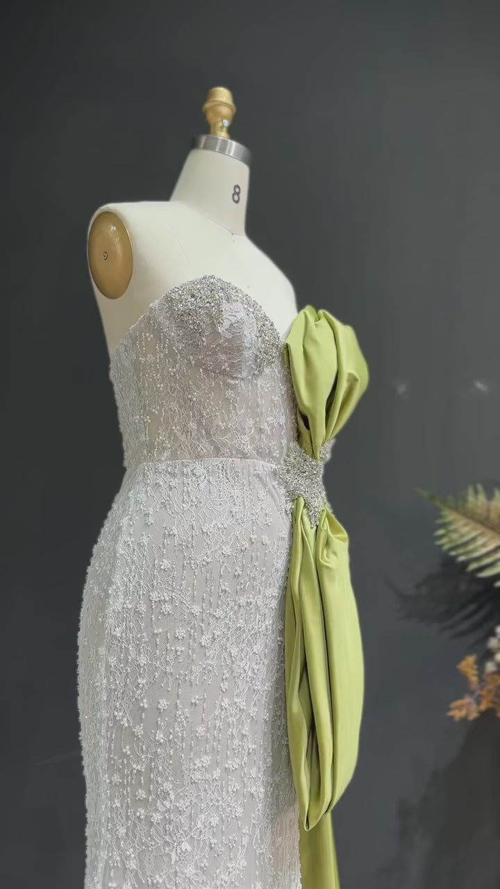 Elegant Overskirt Evening Dress with Sparkling Crystals SS617