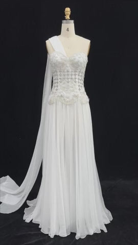 Elegant Blush Pink Beaded Evening Dress with Cape SS285