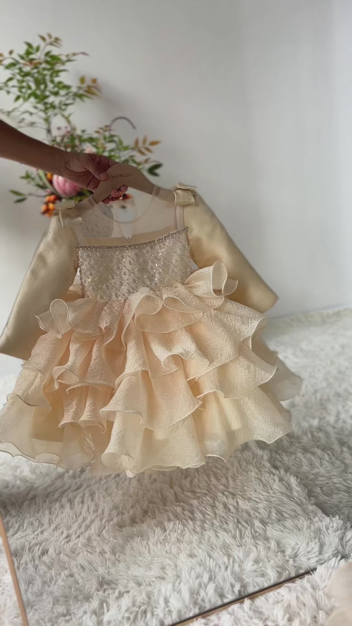 Girl Dress Kids 1st Birthday Party Holiday Princess Gown J758