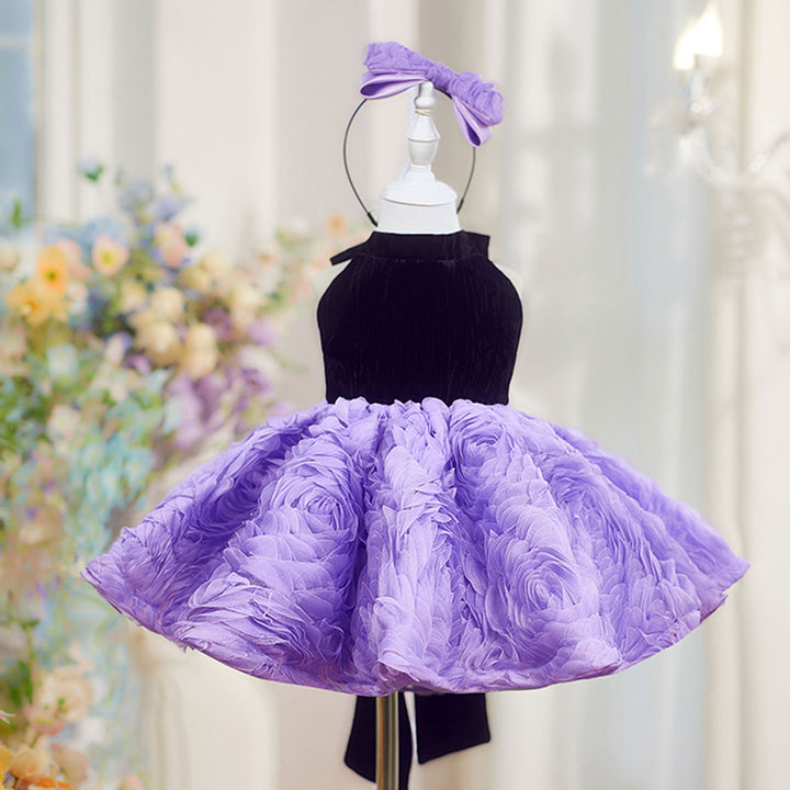 Elegant Pink Knee Length Flower Girl Dress for Birthday J847