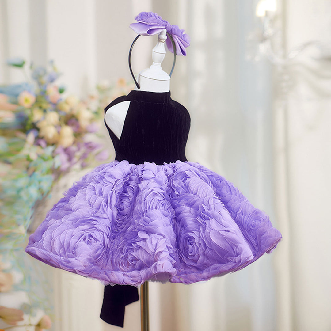 Elegant Pink Knee Length Flower Girl Dress for Birthday J847