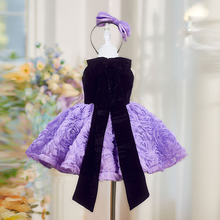 Elegant Pink Knee Length Flower Girl Dress for Birthday J847