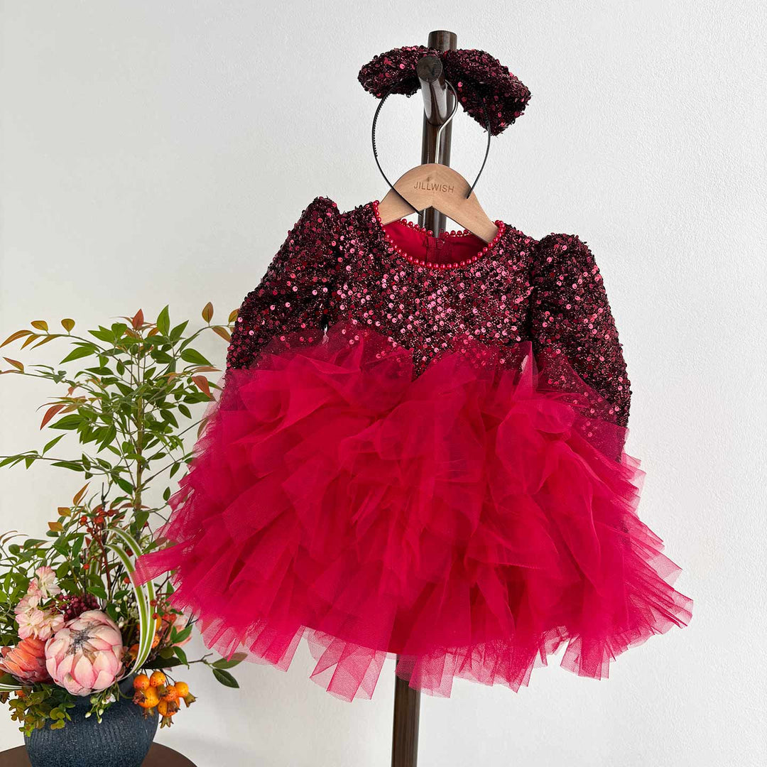Festive Long Sleeve Princess Dress for Girls Christmas Birthday Party D204