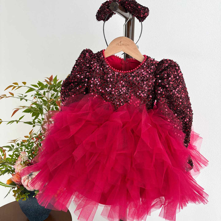 Festive Long Sleeve Princess Dress for Girls Christmas Birthday Party D204
