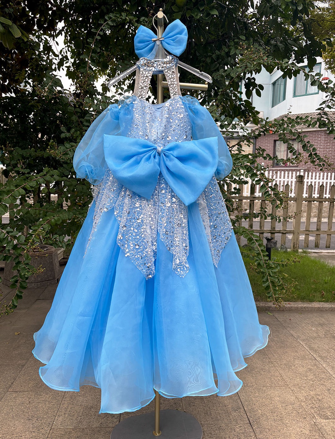 Glamorous Crystal Princess Girl Gown for Birthday and Pageant J437