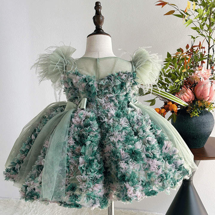 Elegant Floral Flower Girl Dress Princess Birthday Party J846