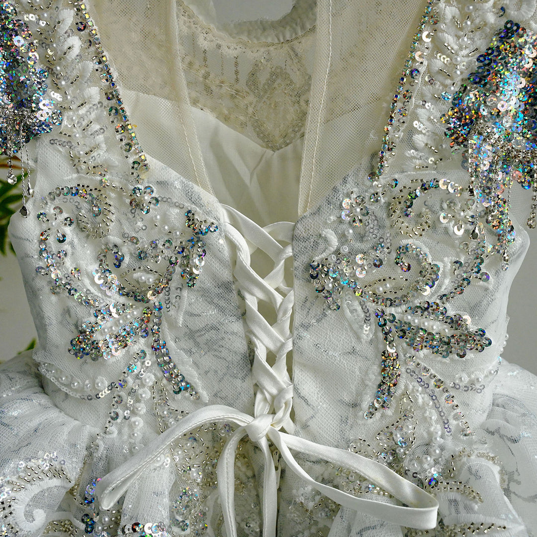 Luxury Off White Lace Princess Flower Girl Dress J186