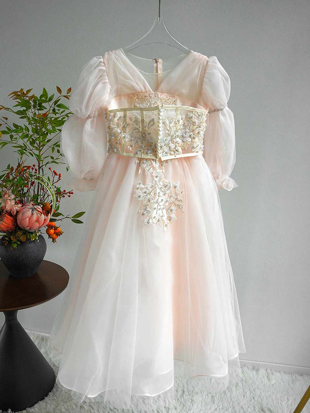 Luxury Off White Flower Girl Dress Party Birthday Prom Gown J283