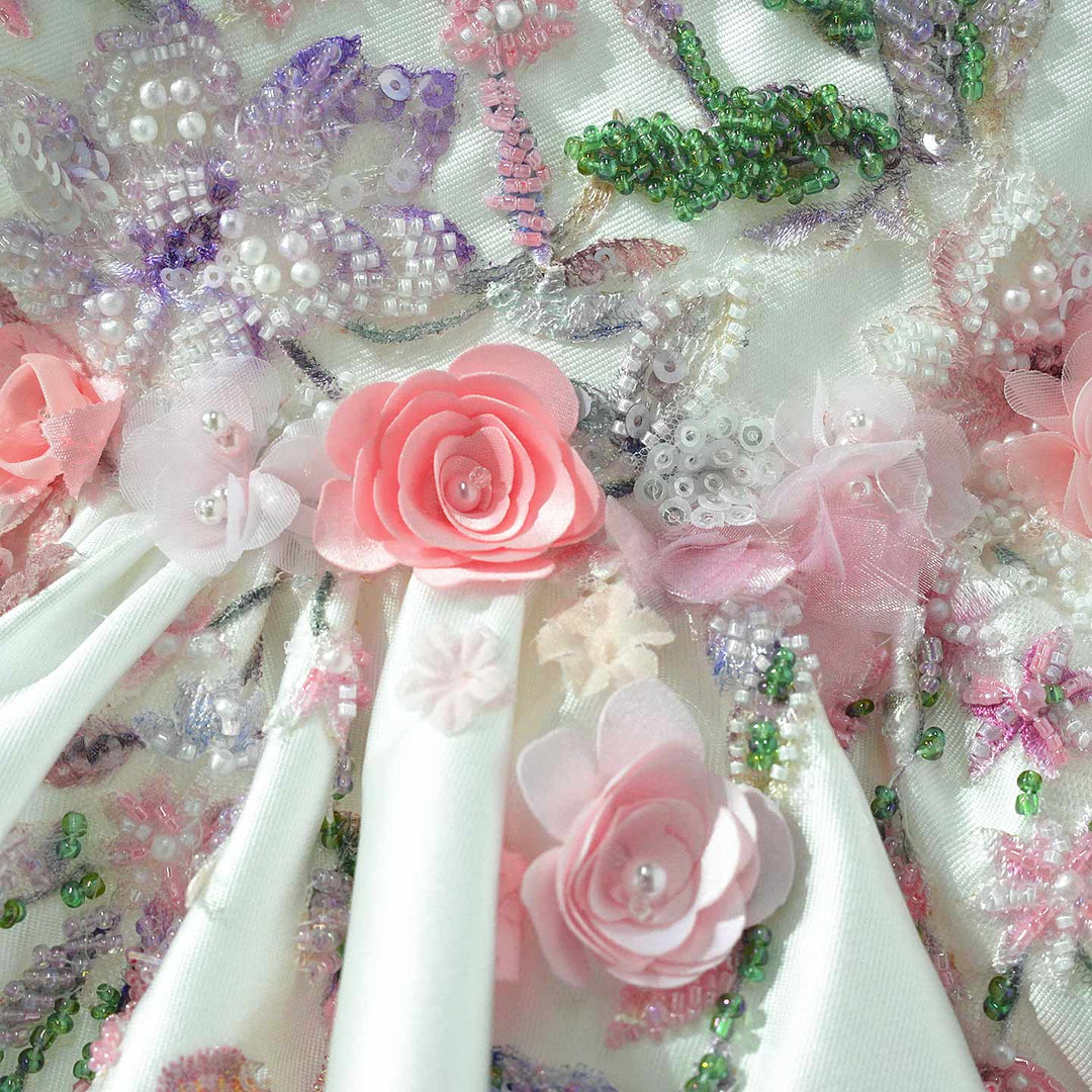 Elegant White Puffy Flower Girl Dress for Girls Wedding Party D274