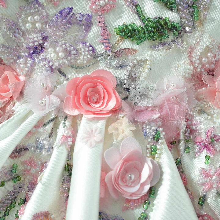 Elegant White Puffy Flower Girl Dress for Girls Wedding Party D274