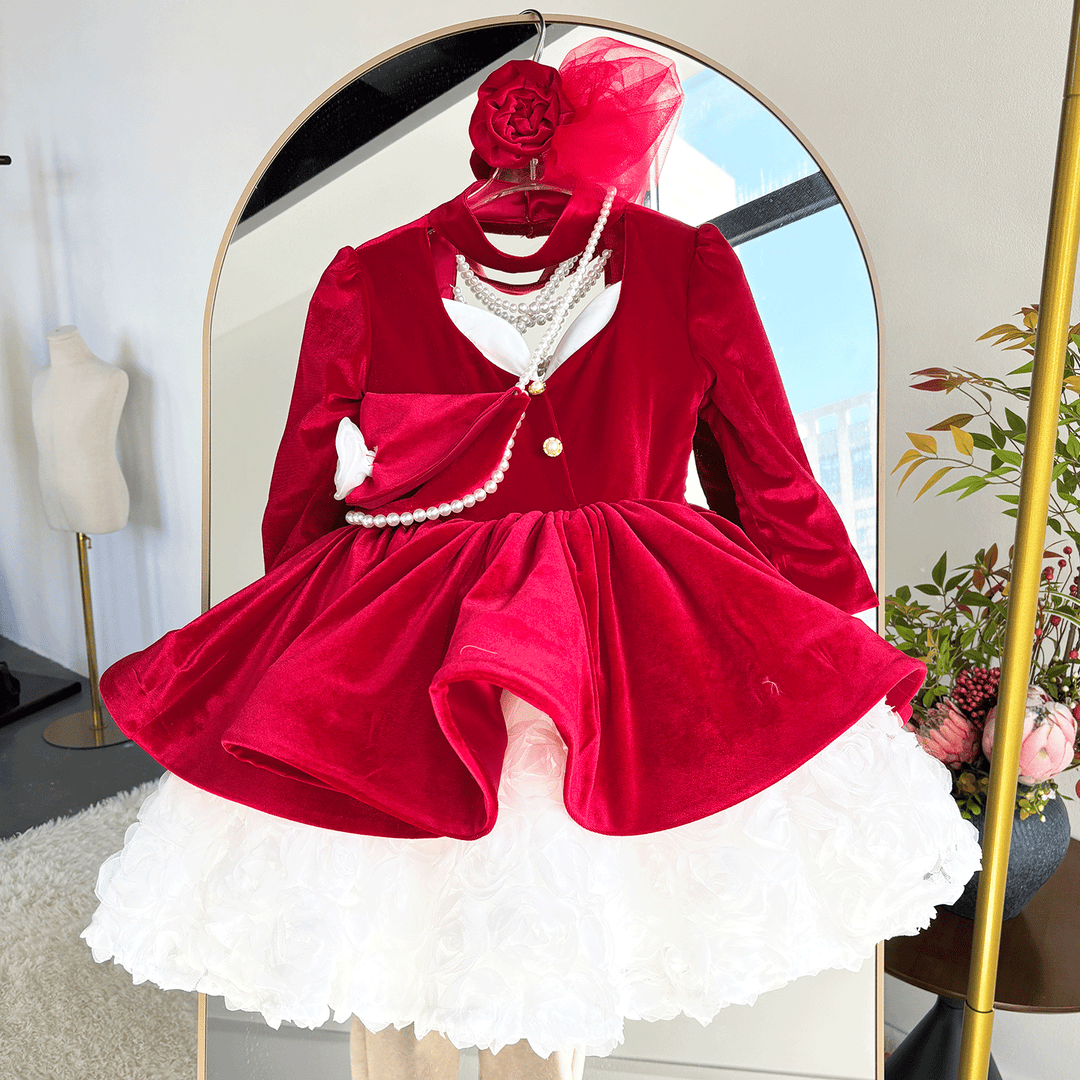 Elegant Knee Length Princess Flower Girl Pageant Birthday Dress J851