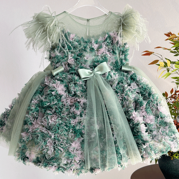 Elegant Floral Flower Girl Dress Princess Birthday Party J846
