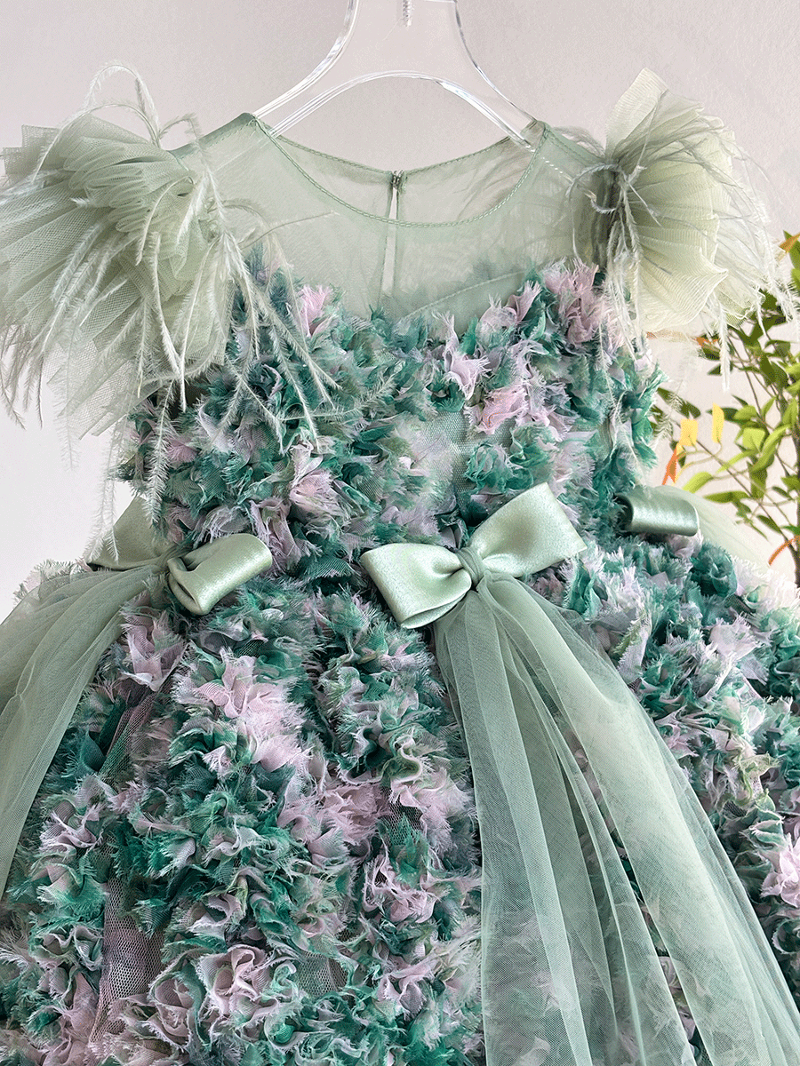 Elegant Floral Flower Girl Dress Princess Birthday Party J846