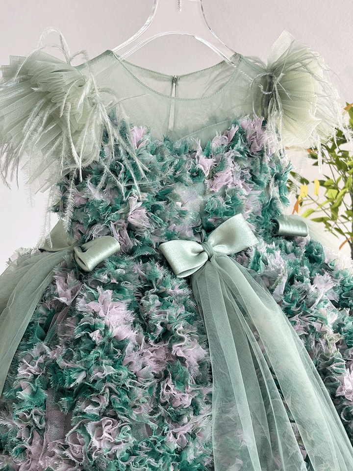 Elegant Floral Flower Girl Dress Princess Birthday Party J846