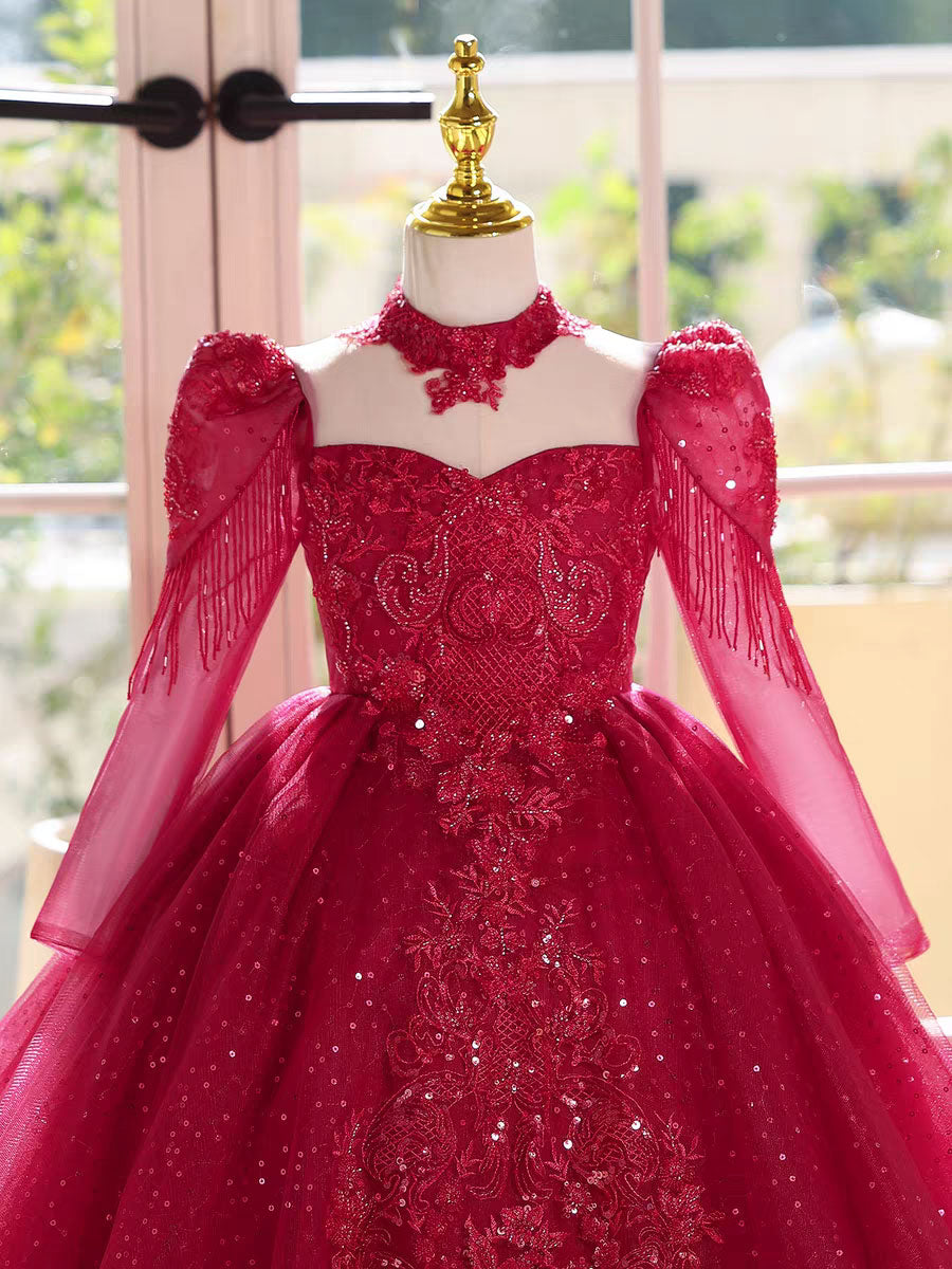 luxury dresses for girls formal parties Girls' Green Ball Gown Party Dress 4-6Y