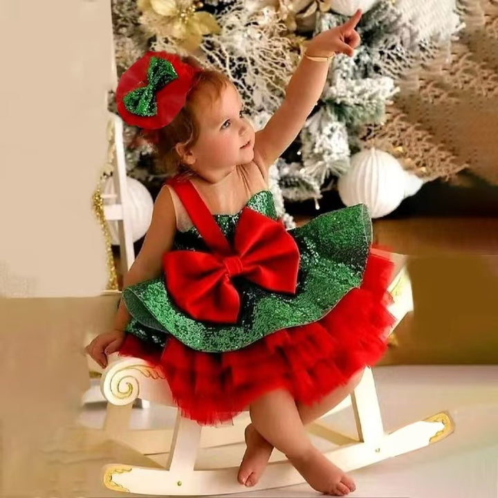 Lovely Christmas Baby Girl Dress Princess Holiday Birthday Party D194