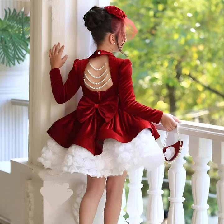 Elegant Knee Length Princess Flower Girl Pageant Birthday Dress J851