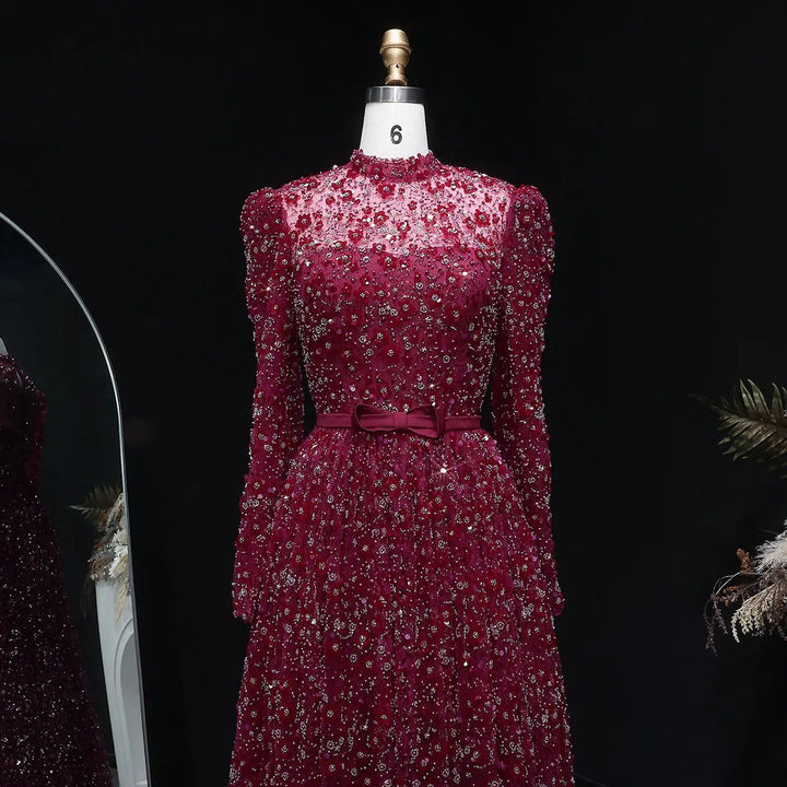 Romantic Pink 3D Floral Ruffled Evening Dress SS700-DreamyVow