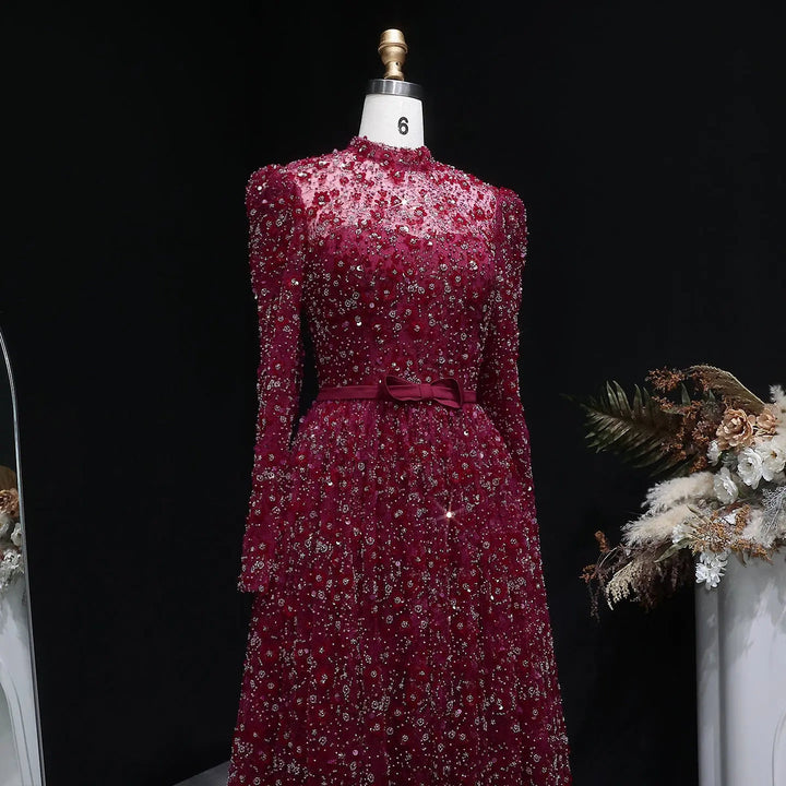 Romantic Pink 3D Floral Ruffled Evening Dress SS700-DreamyVow