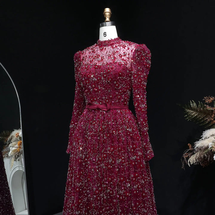 Romantic Pink 3D Floral Ruffled Evening Dress SS700-DreamyVow