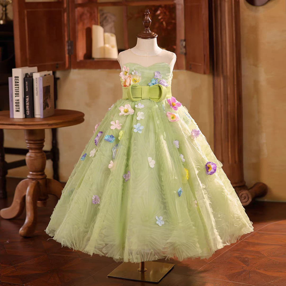 Lovely Princess Flower Girl Birthday Pageant Gown D203 Pink / child-8 Lovely Princess Flower Girl Birthday Pageant Gown D203 Pink / child-8