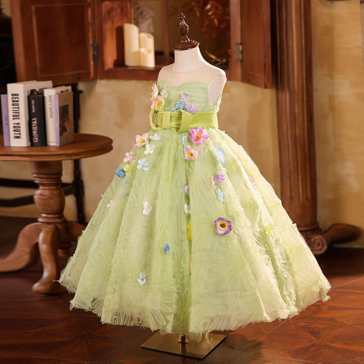 Lovely Princess Flower Girl Birthday Pageant Gown D203