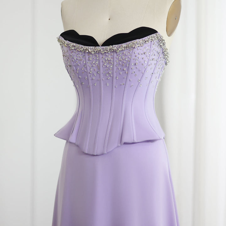 Saudi Arabia Lilac Two Pieces Evening Dresses SS264