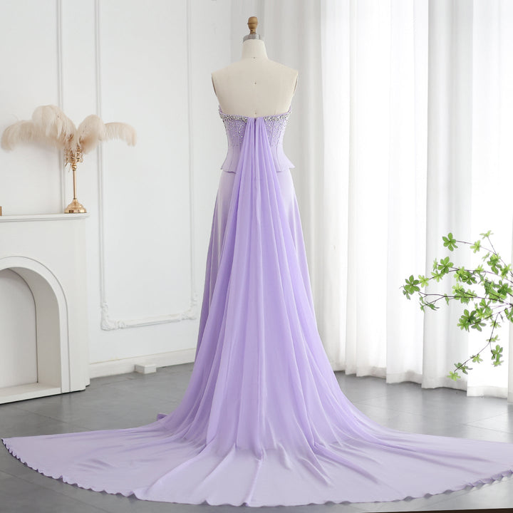 Saudi Arabia Lilac Two Pieces Evening Dresses SS264