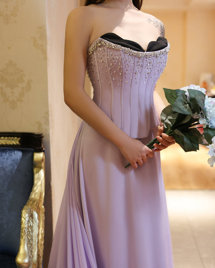 Saudi Arabia Lilac Two Pieces Evening Dresses SS264