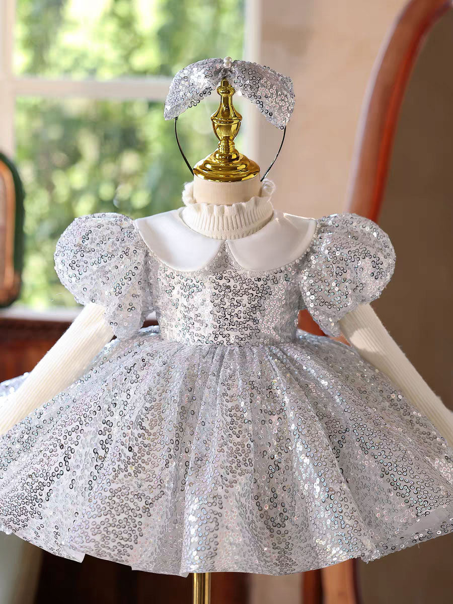 Charming Sparkle Girl Dress Kids Birthday Party Gown J597