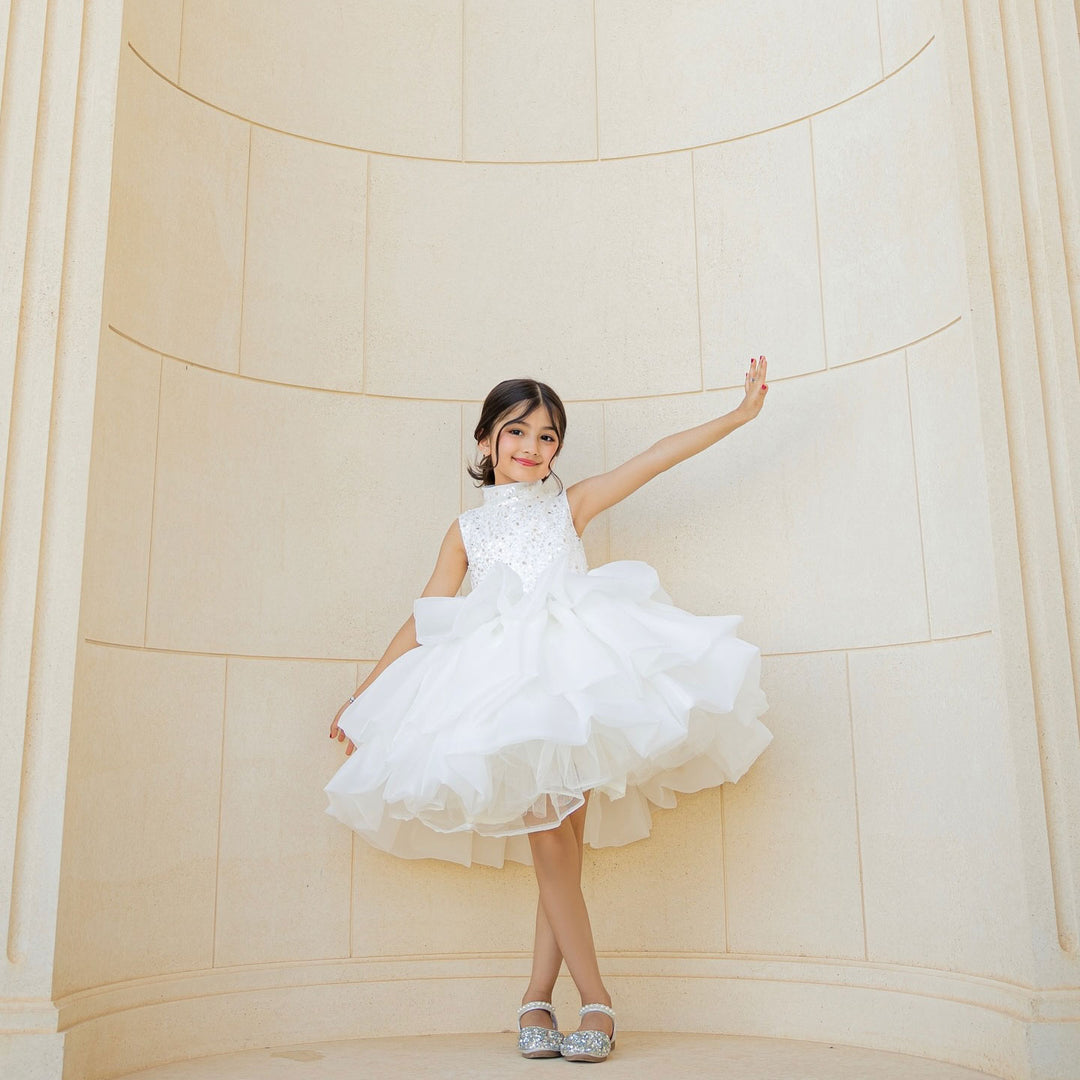 White Flower Girl Dress for Toddler Birthday Wedding Party J580 DreamyVow White Flower Girl Dress for Toddler Birthday Wedding Party J580 DreamyVow